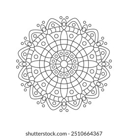 Mandala vector art design. Abstract mandala geometric circular shape drawing isolated on white color