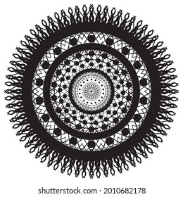 Mandala Vector Art Ethnic Henna oder Floral Tatoo aus dem Arabischen und geeignet für dekorative Kalligrafie Ornament Outform bis Tribal Art