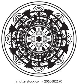 Mandala Vector Art Ethnic Henna or Floral Tatoo from Arab and Suitable for Decorative Calligraphy Ornament Outline shape to Tribal art
