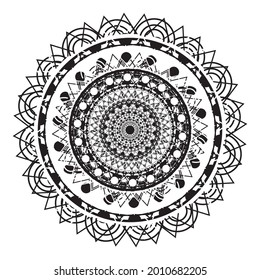 Mandala Vector Art Ethnic Henna or Floral Tatoo from Arab and Suitable for Decorative Calligraphy Ornament Outline shape to Tribal art