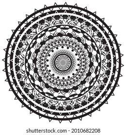 Mandala Vector Art Ethnic Henna or Floral Tatoo from Arab and Suitable for Decorative Calligraphy Ornament Outline shape to Tribal art