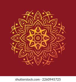 Mandala Vector art illustration for 21 February, Pohela Boisakh, Puja holiday.