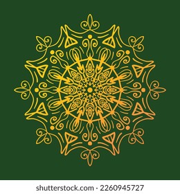 ilustración artística de Mandala Vector para el 21 de febrero, Pohela Boisakh, festividad de Puja.