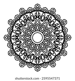Mandala vector art inspired by art from India, geometric black design