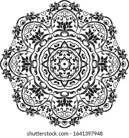 Mandala Pattern Black White Islam Arabic Stock Illustration 1244444044