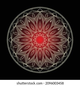 Mandala Vector Art Pattern Design  Vector Illustration Black Background.