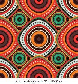 Mandala Vector Art Pattern Flower Design African Seamless Background  Circle Geometric Colorful Art Design For Print Fabric Paper Deco Wallpaper Business Card