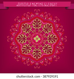 Mandala. Vector artwork.Ethnic decorative element for design. Hand drawn. Islam, Arabic, Indian, ottoman motifs.