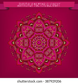 Mandala. Vector artwork.Ethnic decorative element for design. Hand drawn. Islam, Arabic, Indian, ottoman motifs.
