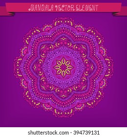 Mandala. Vector artwork.Ethnic decorative element for design. Hand drawn. Islam, Arabic, Indian, ottoman motifs.