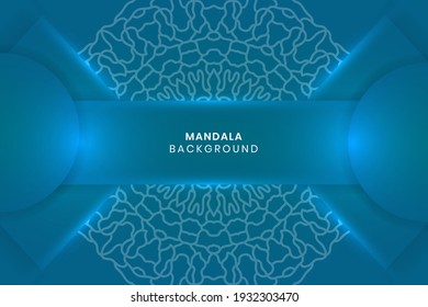 Mandala vector background. blue abstract mandala background. decorative element for print, poster, cover, flyer, banner