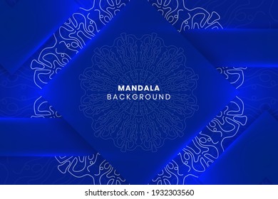 Mandala vector background. blue abstract mandala background. decorative element for print, poster, cover, flyer, banner