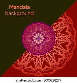 Mandala. Fondo vectorial. Tarjetas de visita, invitación, cupón de venta, cupón de regalo. Elementos decorativos de época. Antecedentes dibujados a mano. Islam, motivos árabes, indios, otomanos.