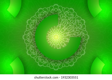Mandala vector background. green abstract mandala background. decorative element for print, poster, cover, flyer, banner