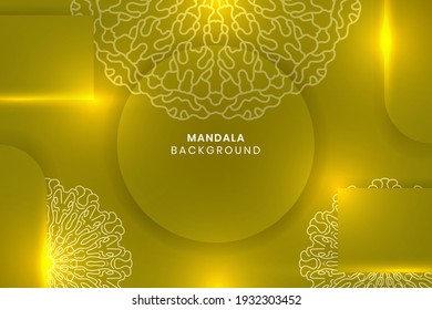 Mandala vector background. yellow abstract mandala background. decorative element for print, poster, cover, flyer, banner