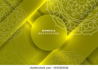 Mandala vector background. yellow abstract mandala background. decorative element for print, poster, cover, flyer, banner
