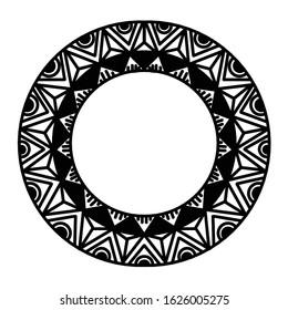mandala vector black striped white background