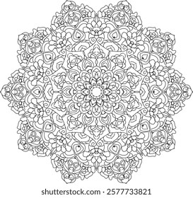 MANDALA VECTOR BLACK AND WHITE DESIGN 