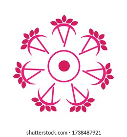 Mandala vector circle pink ornament design