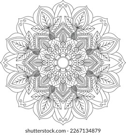 Mandala. Vector. Circular pattern in the form of a mandala. Coloring book page. Flower Mandalas. Vintage decorative elements. Mandala Coloring Pages. Adult Coloring Pages. Pattern Coloring Page.