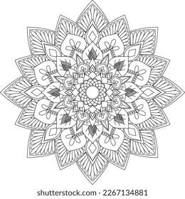 Mandala. Vector. Circular pattern in the form of a mandala. Coloring book page. Flower Mandalas. Vintage decorative elements. Mandala Coloring Pages. Adult Coloring Pages. Pattern Coloring Page.