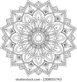 Mandala. Vector. Circular pattern in the form of a mandala. Coloring book page. Flower Mandalas. Vintage decorative elements. Mandala Coloring Pages. Adult Coloring Pages. Pattern Coloring Page.