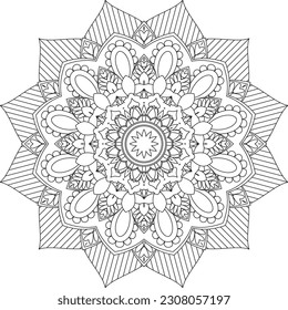 Mandala. Vector. Circular pattern in the form of a mandala. Coloring book page. Flower Mandalas. Vintage decorative elements. Mandala Coloring Pages. Adult Coloring Pages. Pattern Coloring Page.