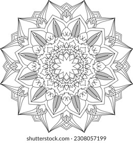 Mandala. Vector. Circular pattern in the form of a mandala. Coloring book page. Flower Mandalas. Vintage decorative elements. Mandala Coloring Pages. Adult Coloring Pages. Pattern Coloring Page.
