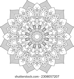 Mandala. Vector. Circular pattern in the form of a mandala. Coloring book page. Flower Mandalas. Vintage decorative elements. Mandala Coloring Pages. Adult Coloring Pages. Pattern Coloring Page.