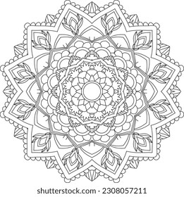 Mandala. Vector. Circular pattern in the form of a mandala. Coloring book page. Flower Mandalas. Vintage decorative elements. Mandala Coloring Pages. Adult Coloring Pages. Pattern Coloring Page.