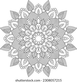 Mandala. Vector. Circular pattern in the form of a mandala. Coloring book page. Flower Mandalas. Vintage decorative elements. Mandala Coloring Pages. Adult Coloring Pages. Pattern Coloring Page.