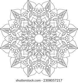 Mandala. Vector. Circular pattern in the form of a mandala. Coloring book page. Flower Mandalas. Vintage decorative elements. Mandala Coloring Pages. Adult Coloring Pages. Pattern Coloring Page.