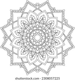 Mandala. Vector. Circular pattern in the form of a mandala. Coloring book page. Flower Mandalas. Vintage decorative elements. Mandala Coloring Pages. Adult Coloring Pages. Pattern Coloring Page.