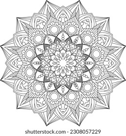 Mandala. Vector. Circular pattern in the form of a mandala. Coloring book page. Flower Mandalas. Vintage decorative elements. Mandala Coloring Pages. Adult Coloring Pages. Pattern Coloring Page.