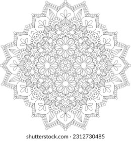 Mandala. Vector. Circular pattern in the form of a mandala. Coloring book page. Flower Mandalas. Vintage decorative elements. Mandala Coloring Pages. Adult Coloring Pages. Pattern Coloring Page.