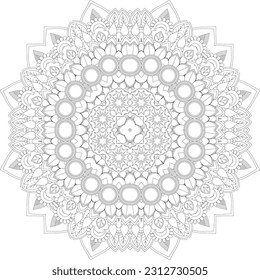 Mandala. Vector. Circular pattern in the form of a mandala. Coloring book page. Flower Mandalas. Vintage decorative elements. Mandala Coloring Pages. Adult Coloring Pages. Pattern Coloring Page.