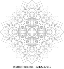 Mandala. Vector. Circular pattern in the form of a mandala. Coloring book page. Flower Mandalas. Vintage decorative elements. Mandala Coloring Pages. Adult Coloring Pages. Pattern Coloring Page.