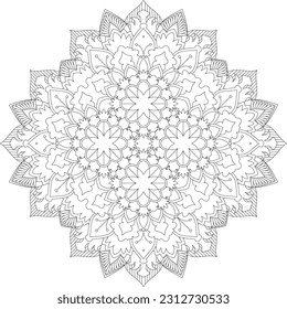 Mandala. Vector. Circular pattern in the form of a mandala. Coloring book page. Flower Mandalas. Vintage decorative elements. Mandala Coloring Pages. Adult Coloring Pages. Pattern Coloring Page.
