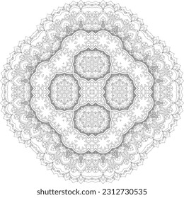 Mandala. Vector. Circular pattern in the form of a mandala. Coloring book page. Flower Mandalas. Vintage decorative elements. Mandala Coloring Pages. Adult Coloring Pages. Pattern Coloring Page.