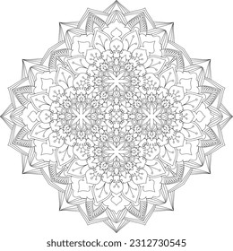 Mandala. Vector. Circular pattern in the form of a mandala. Coloring book page. Flower Mandalas. Vintage decorative elements. Mandala Coloring Pages. Adult Coloring Pages. Pattern Coloring Page.