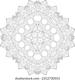 Mandala. Vector. Circular pattern in the form of a mandala. Coloring book page. Flower Mandalas. Vintage decorative elements. Mandala Coloring Pages. Adult Coloring Pages. Pattern Coloring Page.