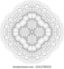Mandala. Vector. Circular pattern in the form of a mandala. Coloring book page. Flower Mandalas. Vintage decorative elements. Mandala Coloring Pages. Adult Coloring Pages. Pattern Coloring Page.