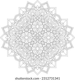 Mandala. Vector. Circular pattern in the form of a mandala. Coloring book page. Flower Mandalas. Vintage decorative elements. Mandala Coloring Pages. Adult Coloring Pages. Pattern Coloring Page.