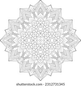 Mandala. Vector. Circular pattern in the form of a mandala. Coloring book page. Flower Mandalas. Vintage decorative elements. Mandala Coloring Pages. Adult Coloring Pages. Pattern Coloring Page.