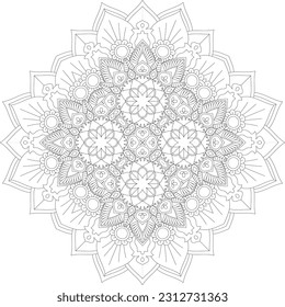 Mandala. Vector. Circular pattern in the form of a mandala. Coloring book page. Flower Mandalas. Vintage decorative elements. Mandala Coloring Pages. Adult Coloring Pages. Pattern Coloring Page.