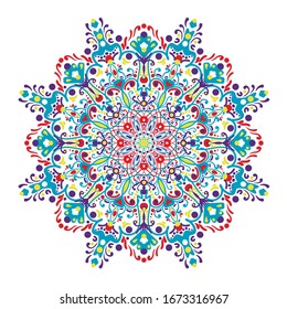 Mandala vectorial, mandala colorida, mandala redonda
