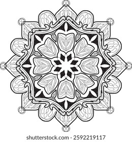 Mandala vector. Mandala Coloring book line art vector illustration. Vector abstract mandala pattern.