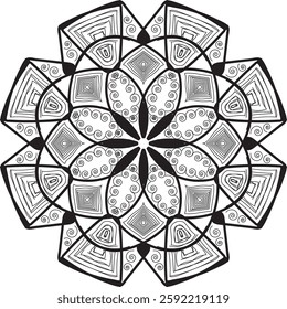 Mandala vector. Mandala Coloring book line art vector illustration. Vector abstract mandala pattern.