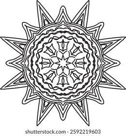 Mandala vector. Mandala Coloring book line art vector illustration. Vector abstract mandala pattern.