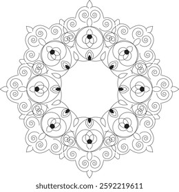 Mandala vector. Mandala Coloring book line art vector illustration. Vector abstract mandala pattern.